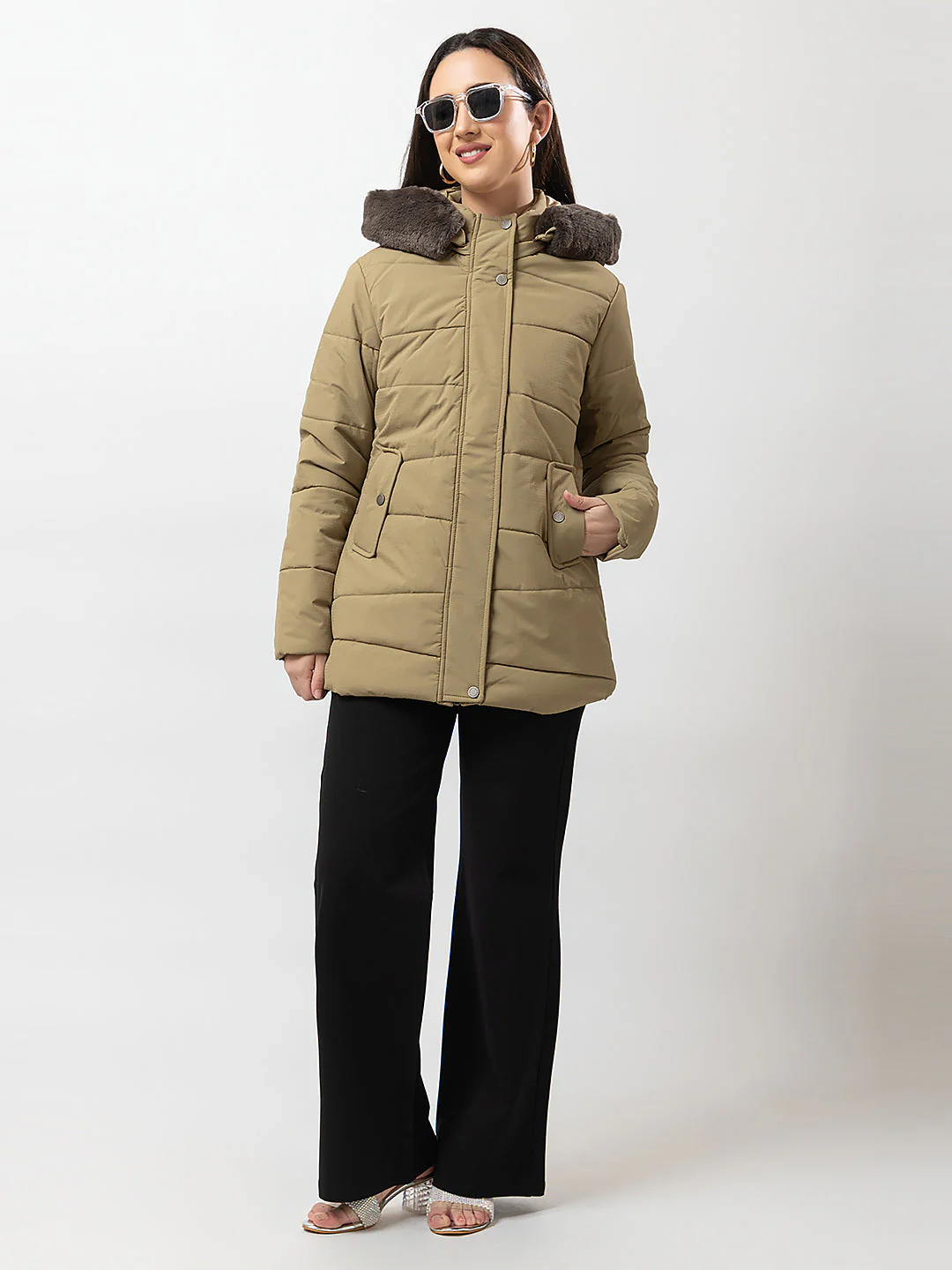 Women's Fur-Neck Full Jacket - Image 7