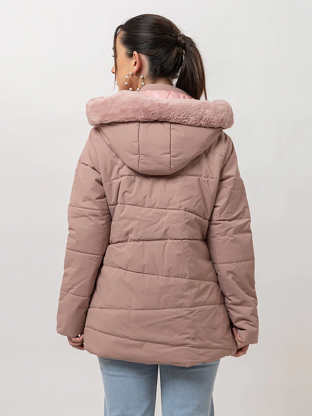 Women's Fur-Neck Full Jacket - Image 4