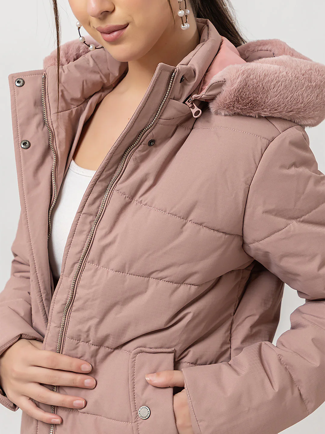 Women's Fur-Neck Full Jacket - Image 7