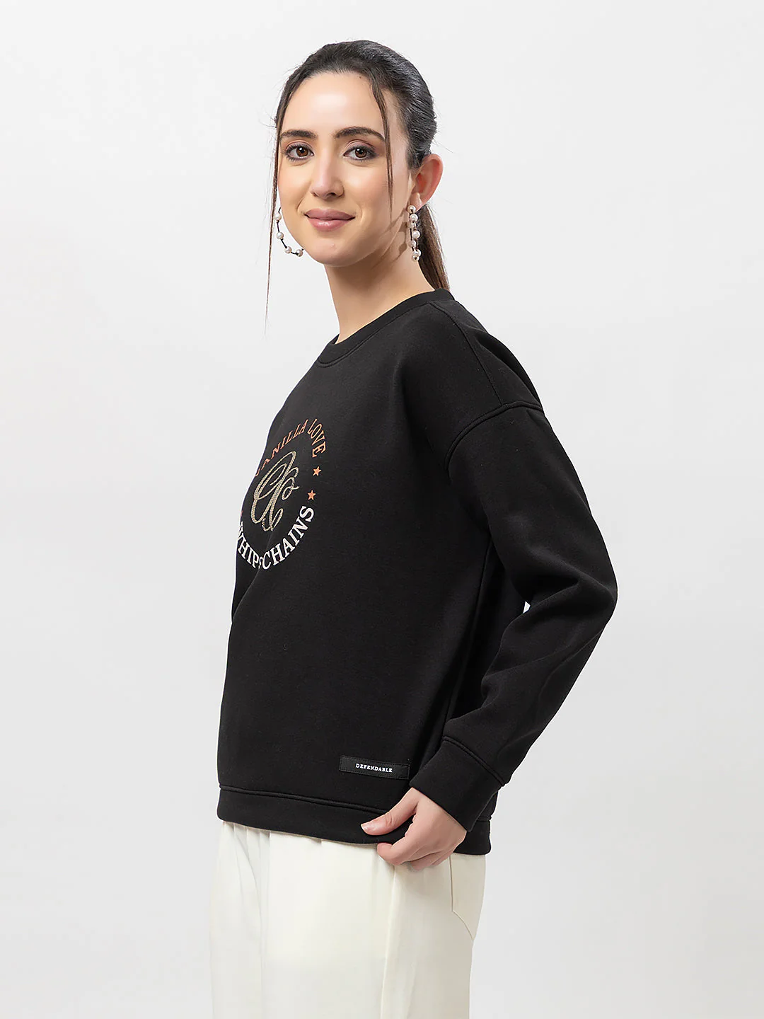Women's Graphic Crew-Neck Sweatshirt - Image 7