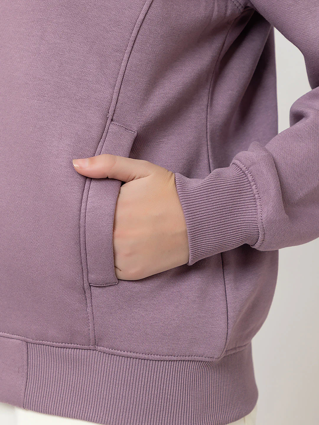 Women's Solid Zipper Sweatshirt - Image 6