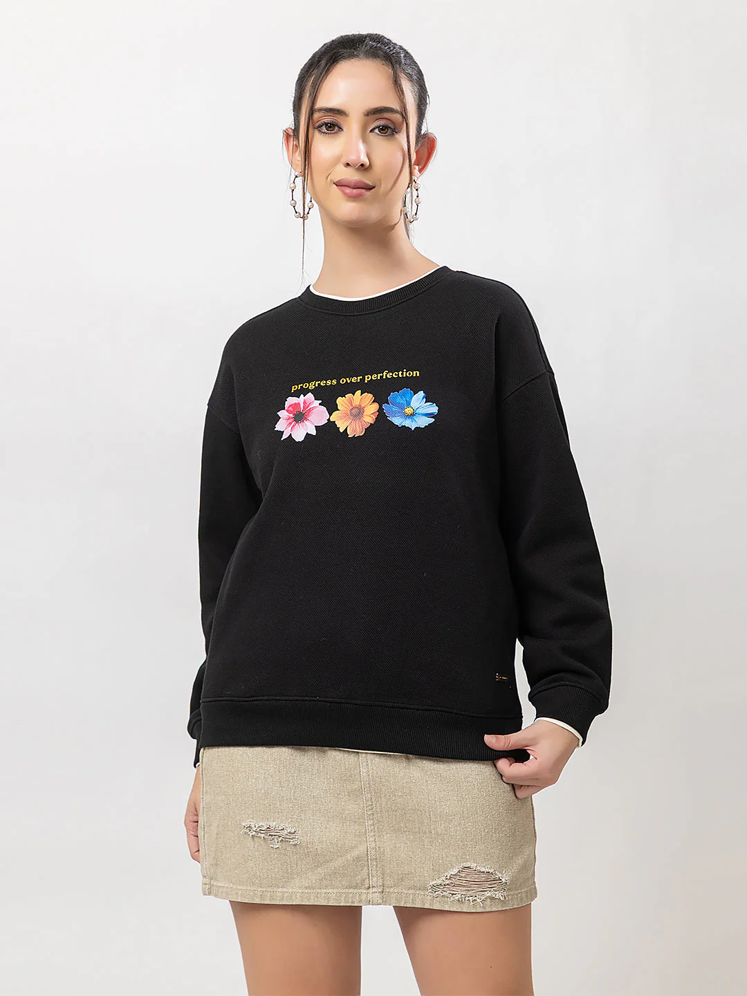 Women's Cozy Floral-Print Sweatshirt - Image 6