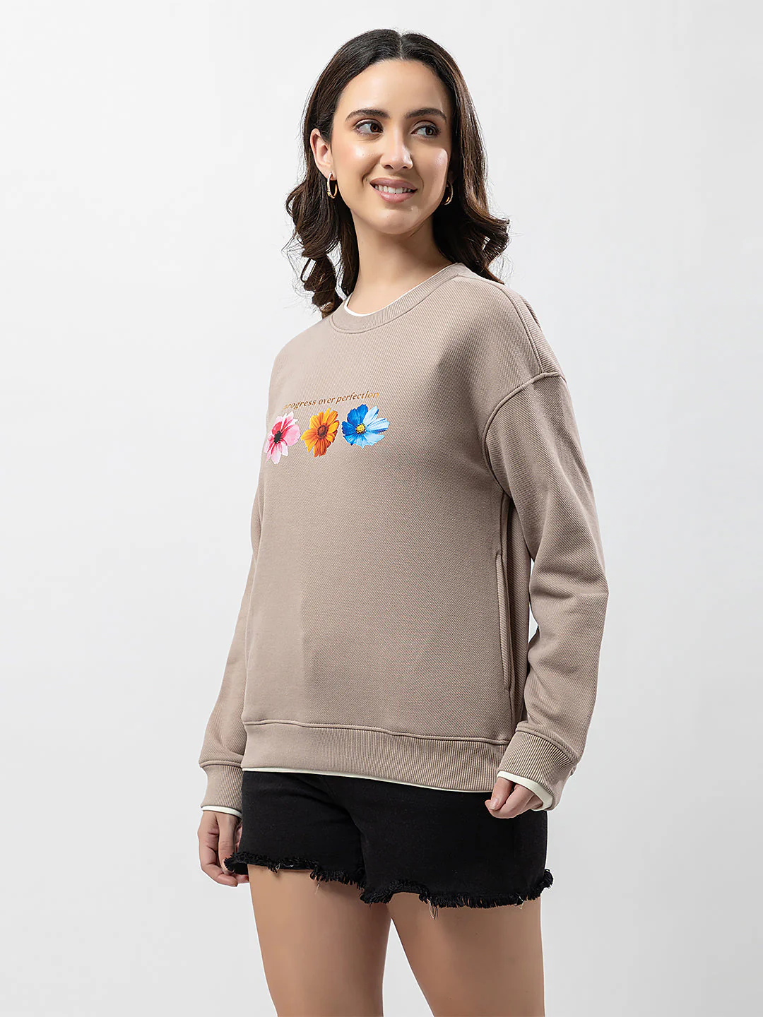 Women's Cozy Floral-Print Sweatshirt - Image 4