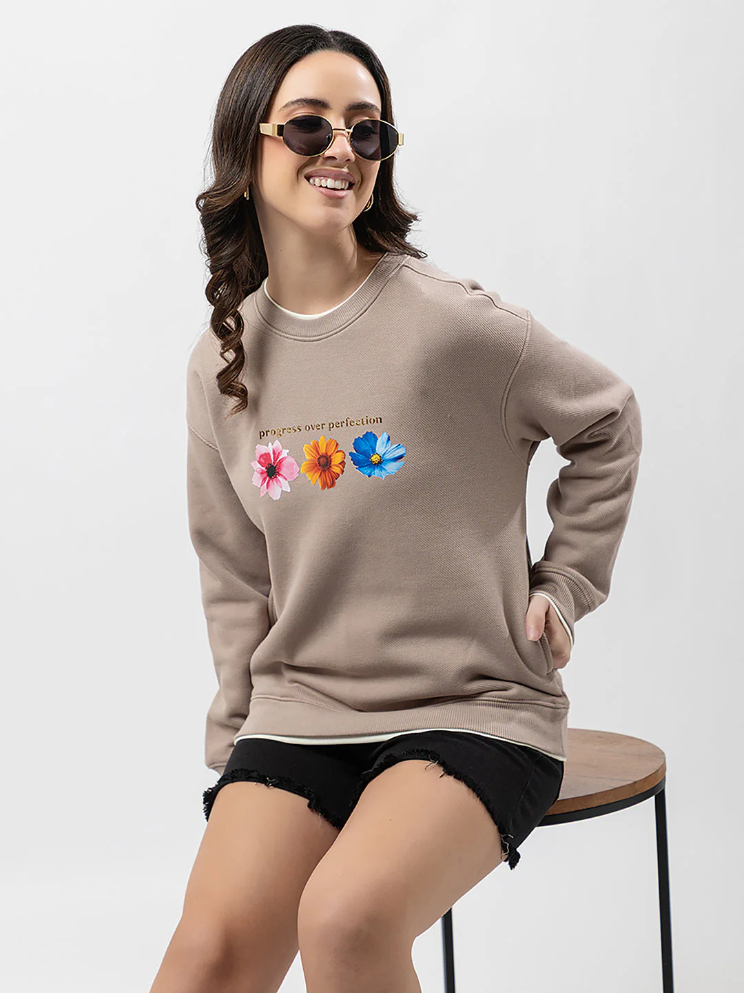Women's Cozy Floral-Print Sweatshirt - Image 6