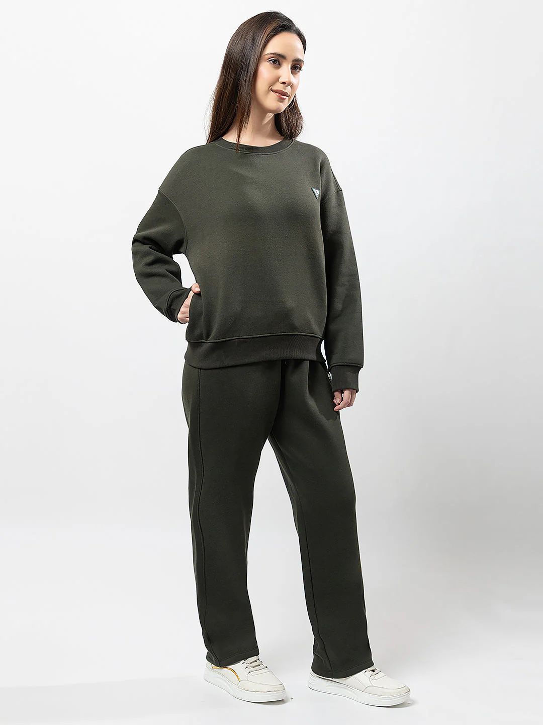 Women's Solid Full Sweatshirt - Image 2