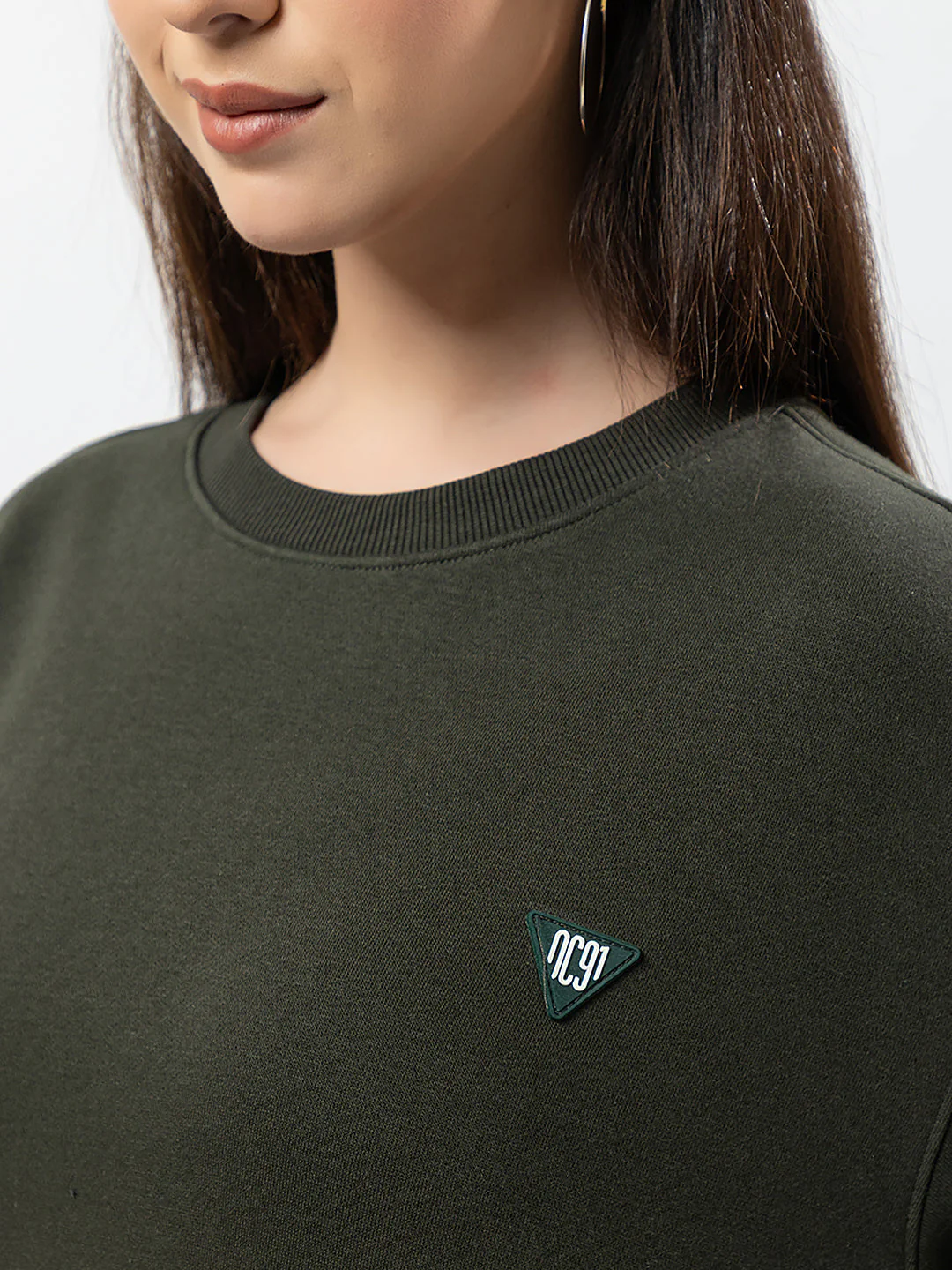 Women's Solid Full Sweatshirt - Image 5