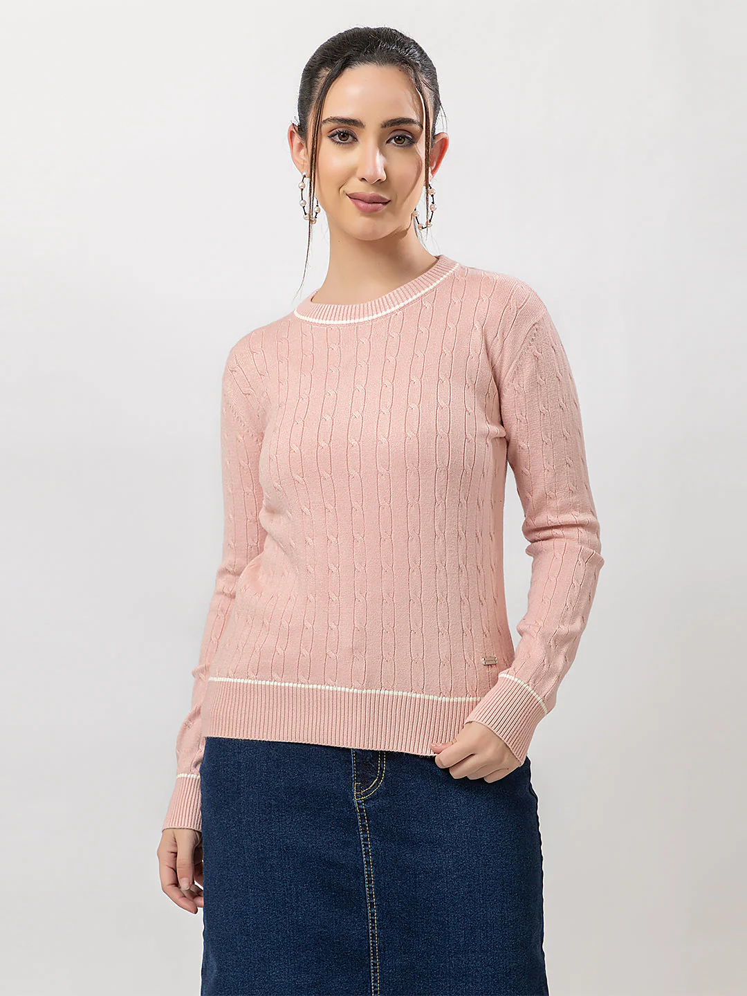 Women's Cable-Knit Solid Sweater