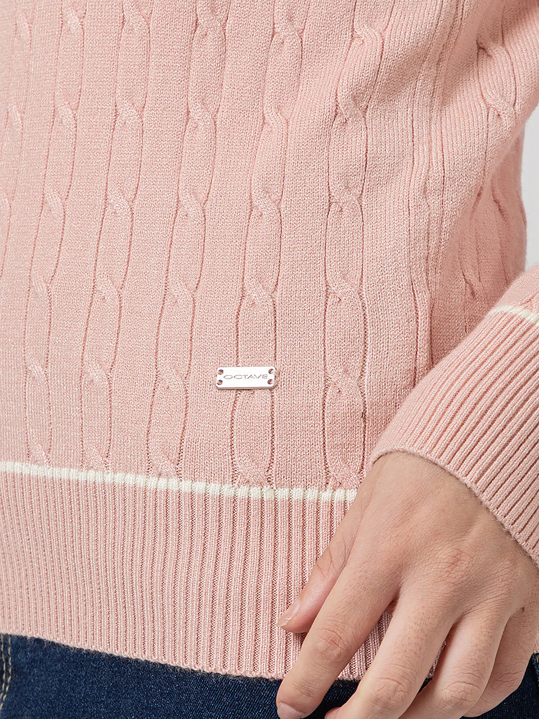 Women's Cable-Knit Solid Sweater - Image 7