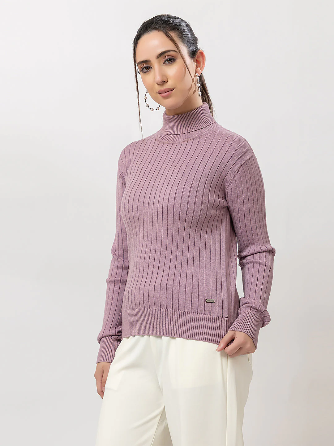 Women's Cable-Knit Solid Sweater - Image 2