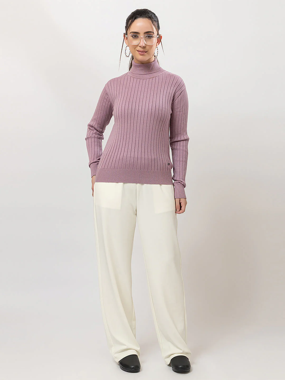 Women's Cable-Knit Solid Sweater - Image 3
