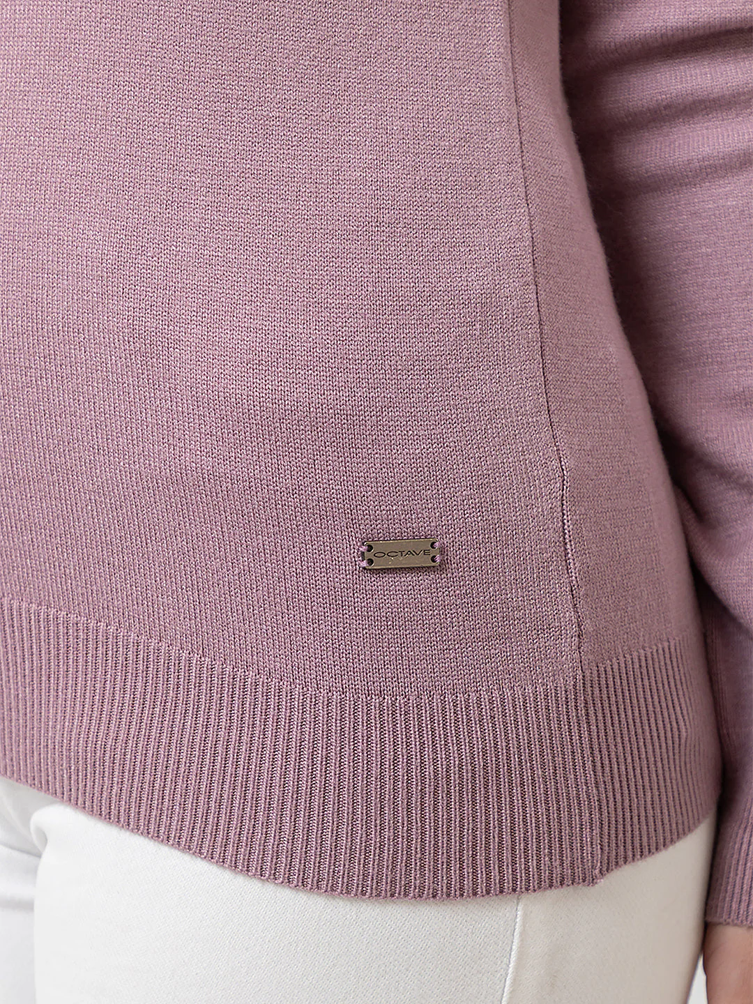 Women's High-Neck Plain Sweater - Image 4