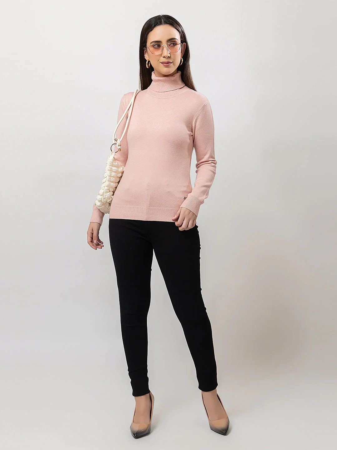 Women's High-Neck Plain Sweater - Image 7