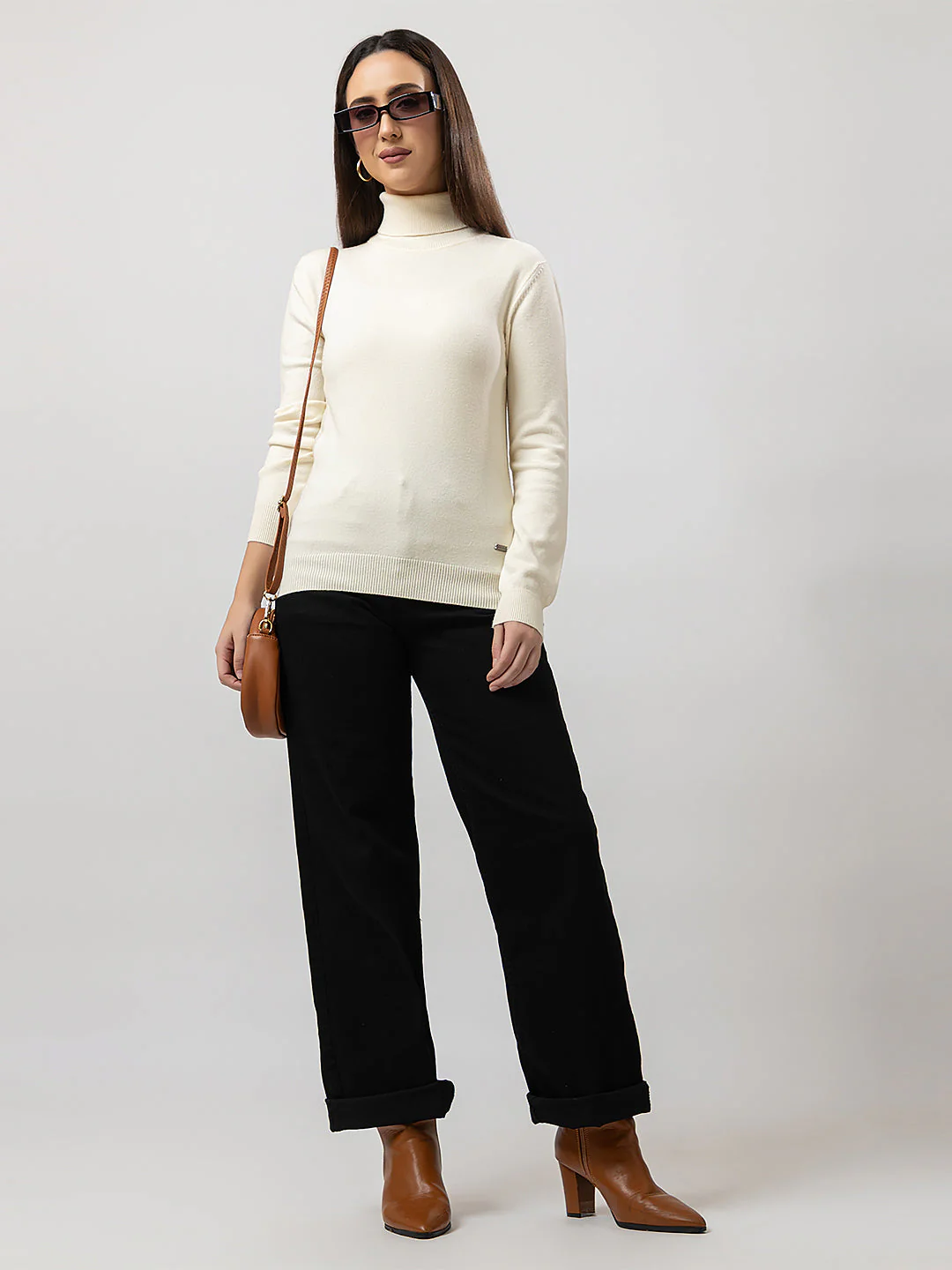 Women's High-Neck Plain Sweater - Image 6