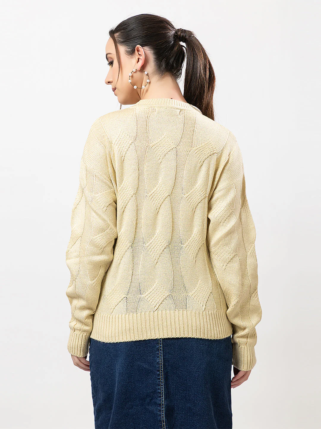 Women's Cozy Cable-Knit Sweater - Image 3