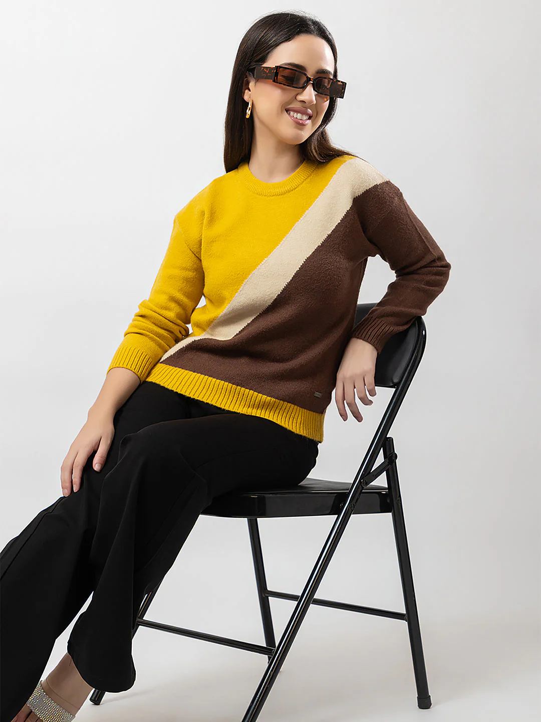 Women's Multicolour Full Sweater - Image 6