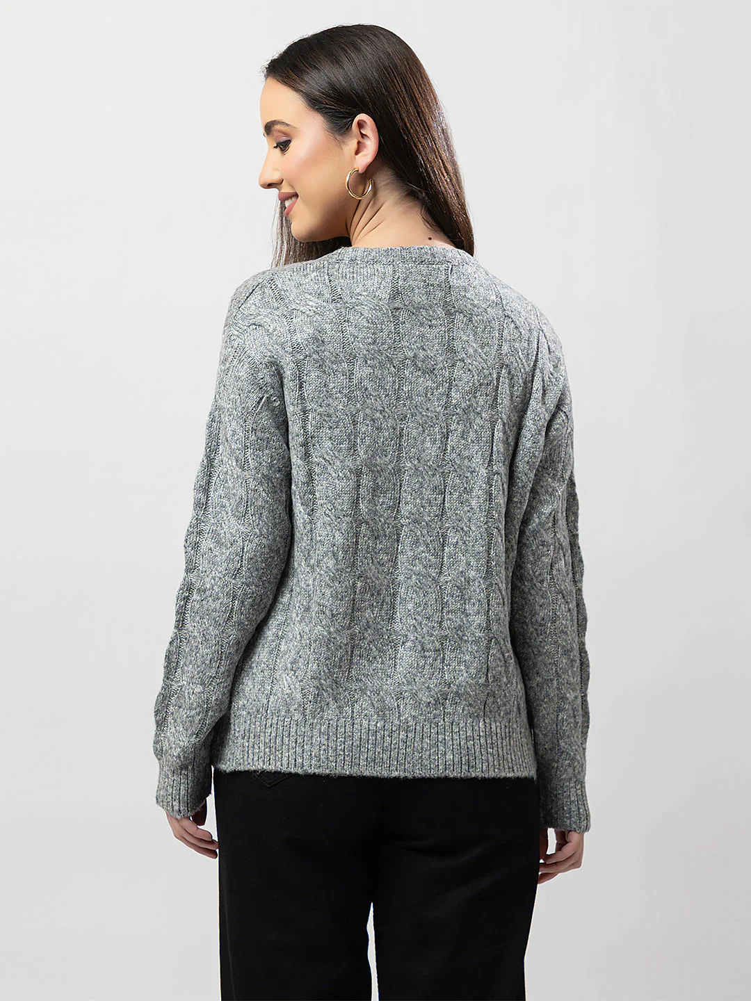 Women's Cable-Knit Solid Cardigan - Image 2