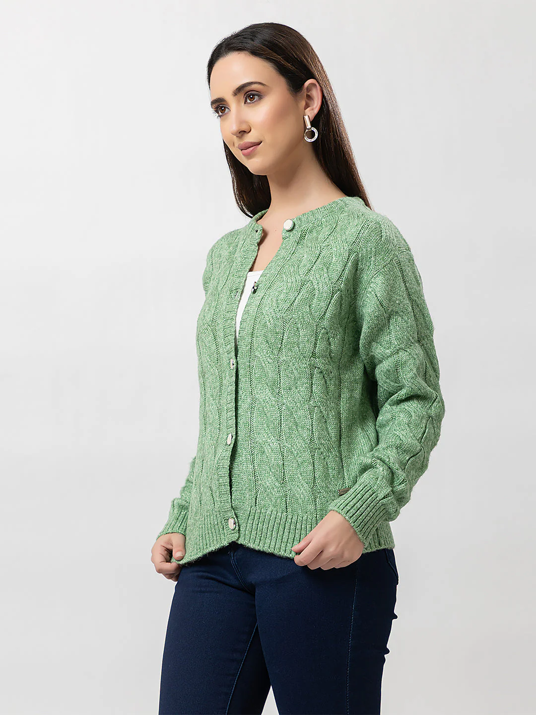 Women's Cable-Knit Solid Cardigan - Image 3