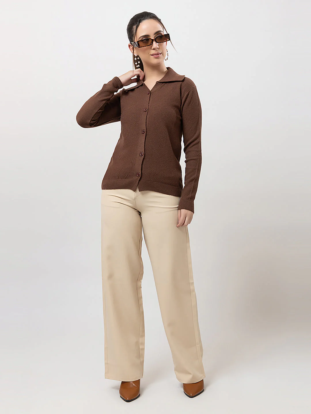 Women's Jersey-Knit Solid Cardigan - Image 4