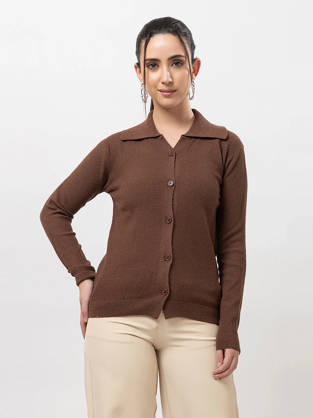 Women's Jersey-Knit Solid Cardigan - Image 7