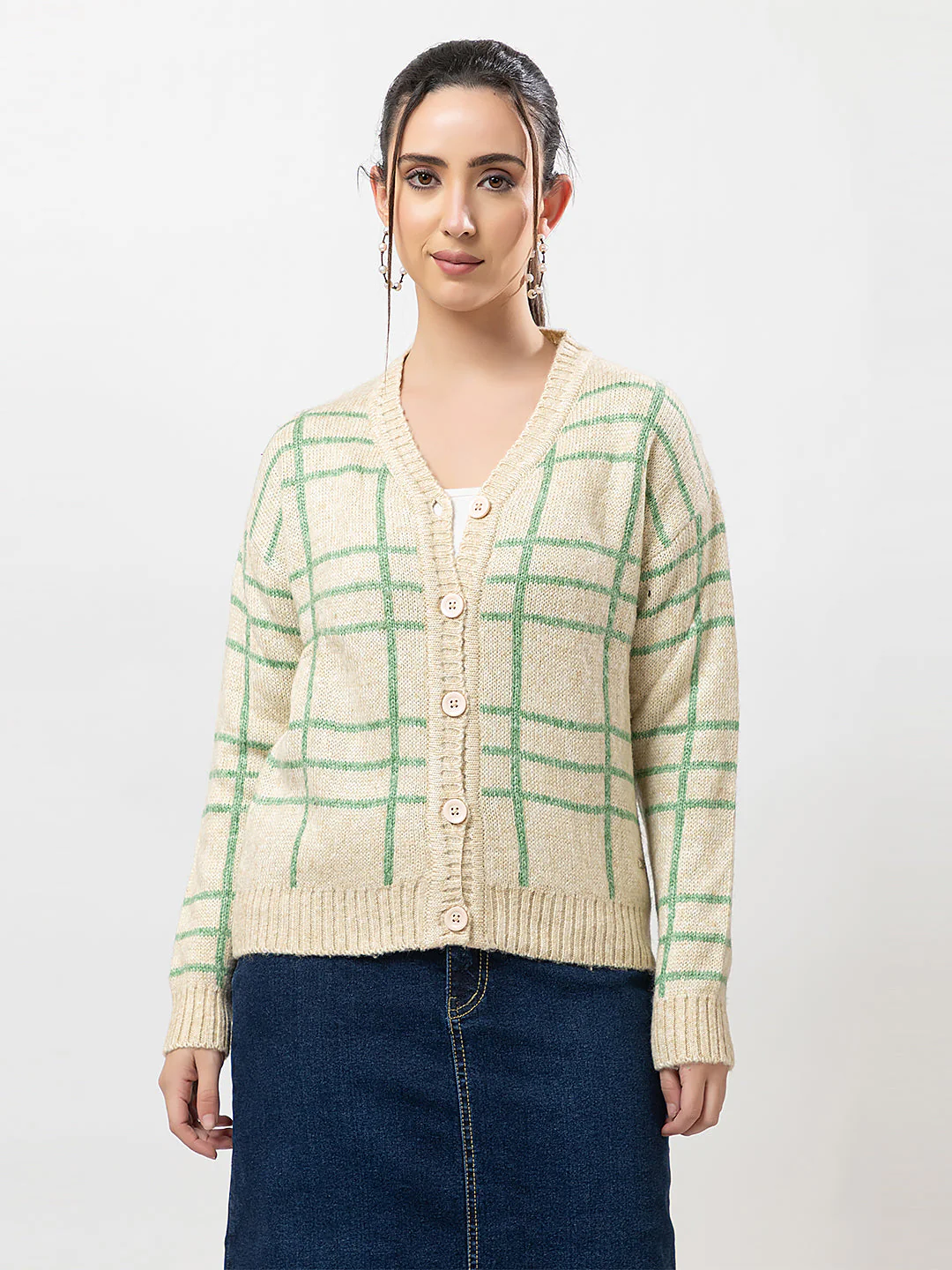 Women's Checked Cozy Cardigan