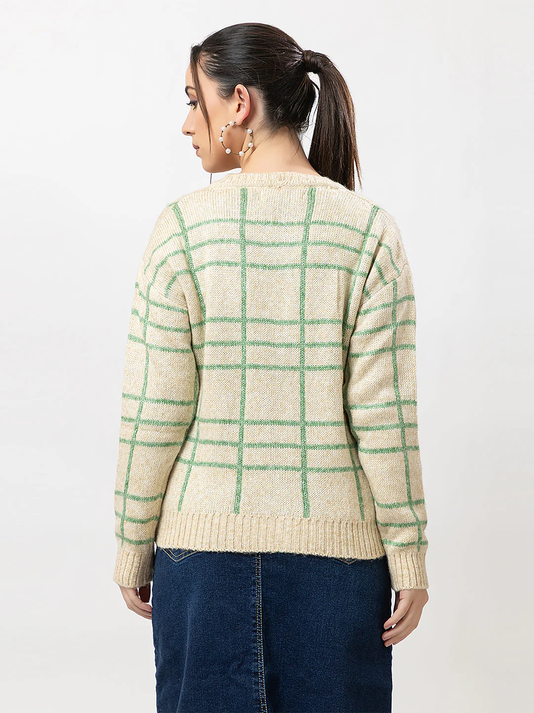 Women's Checked Cozy Cardigan - Image 2