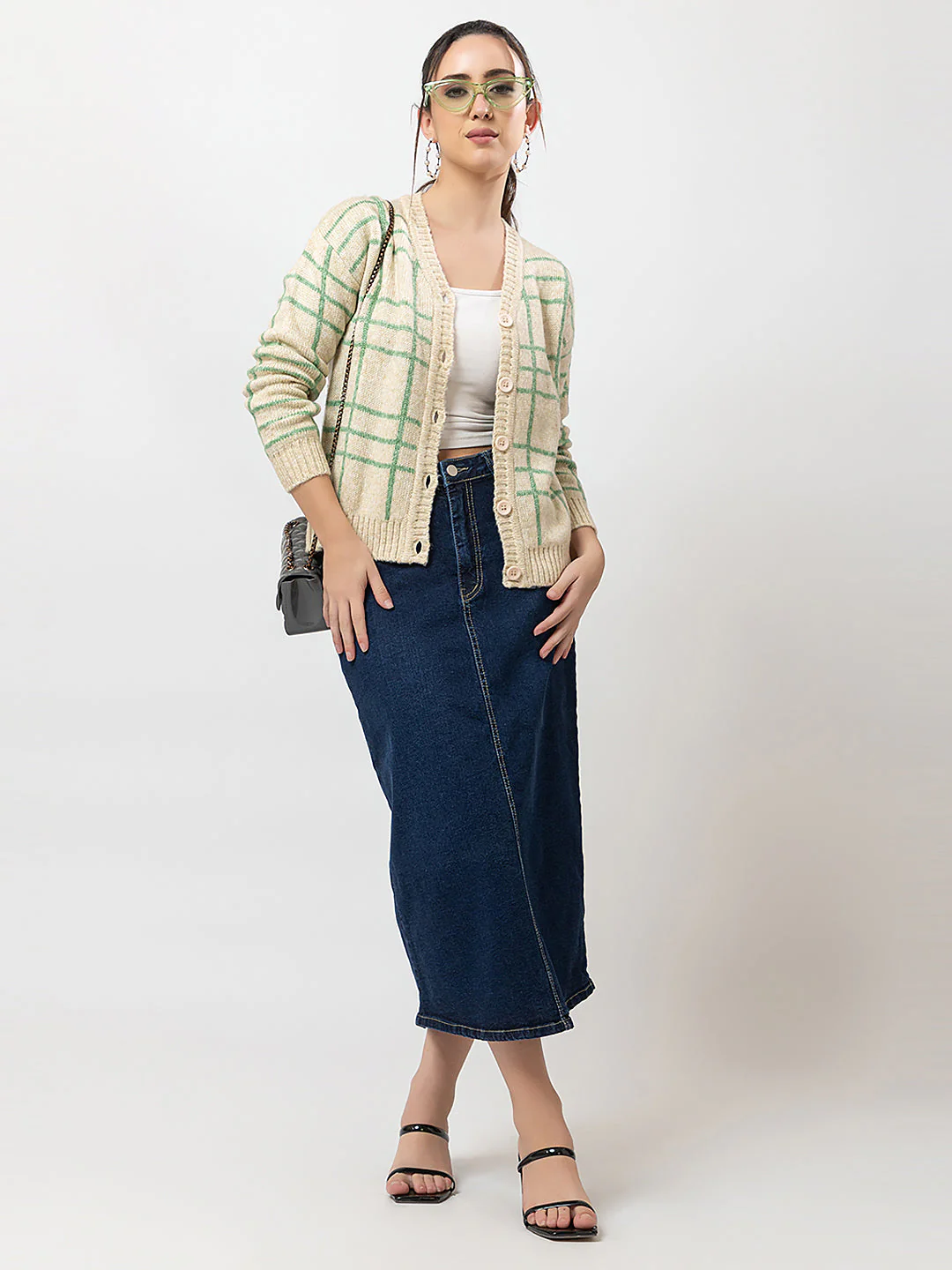 Women's Checked Cozy Cardigan - Image 4