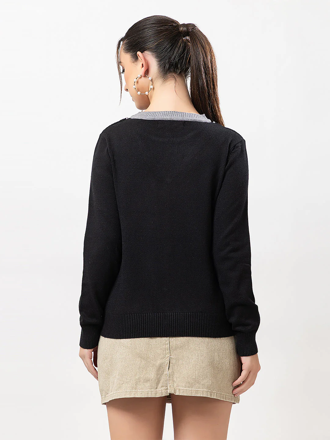Women's Duo-Colour Stylish Cardigan - Image 2