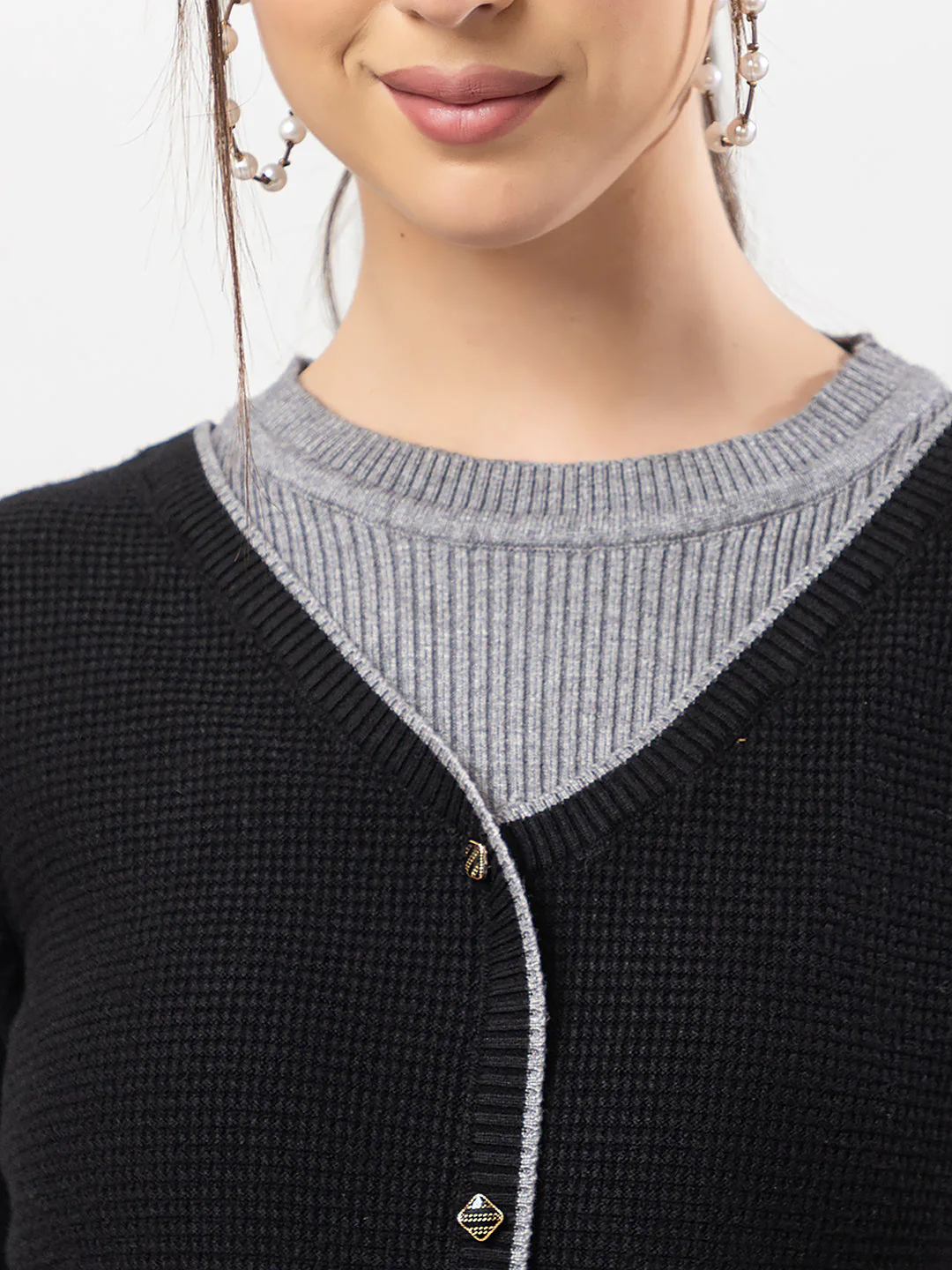 Women's Duo-Colour Stylish Cardigan - Image 6