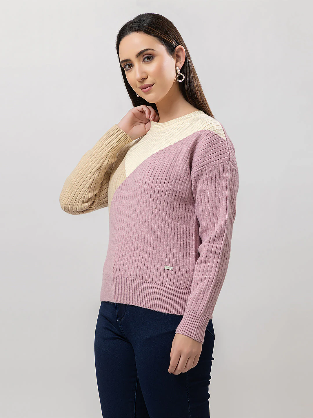 Women's Multicolour Full Sweater - Image 3