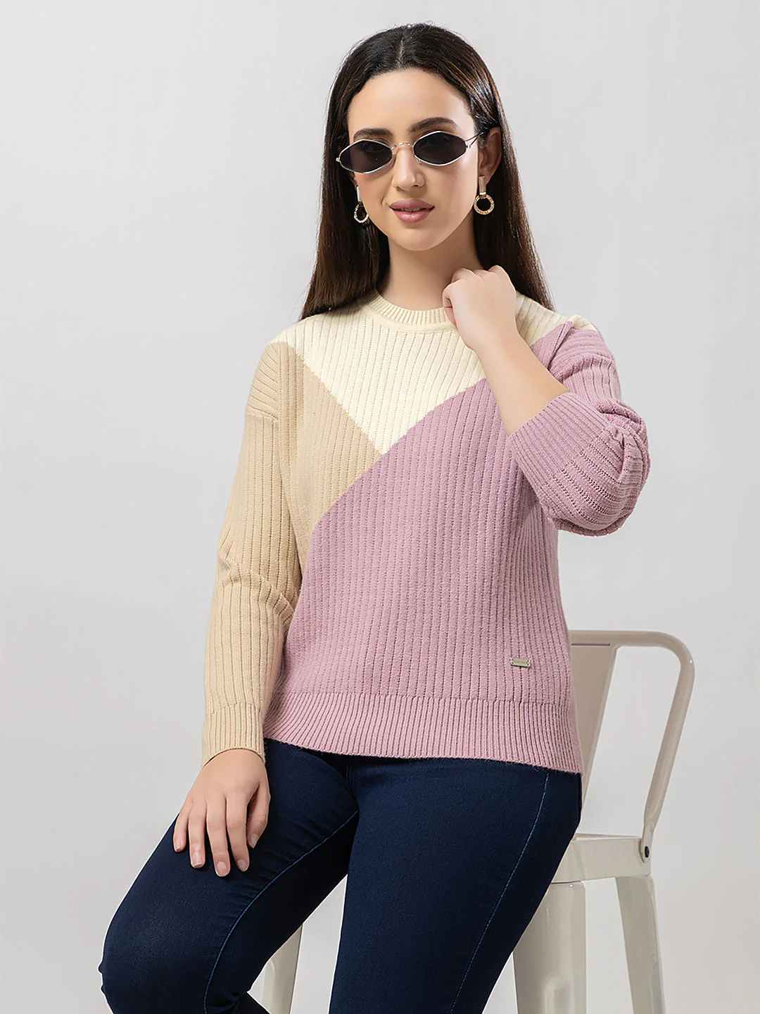 Women's Multicolour Full Sweater - Image 6