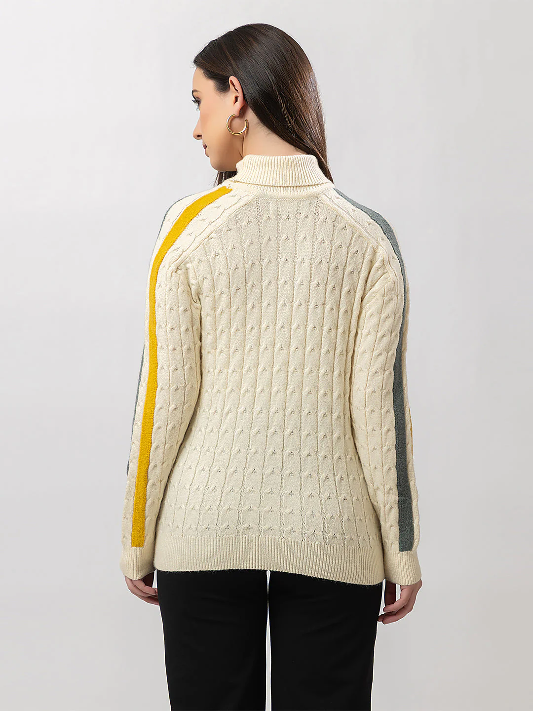 Women's High-Neck Knitted Sweater - Image 4