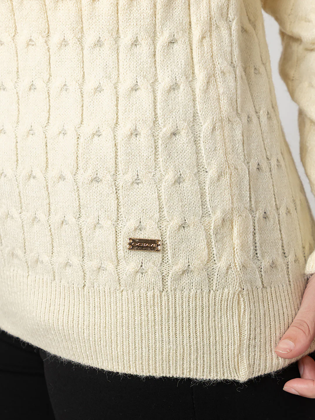 Women's High-Neck Knitted Sweater - Image 5