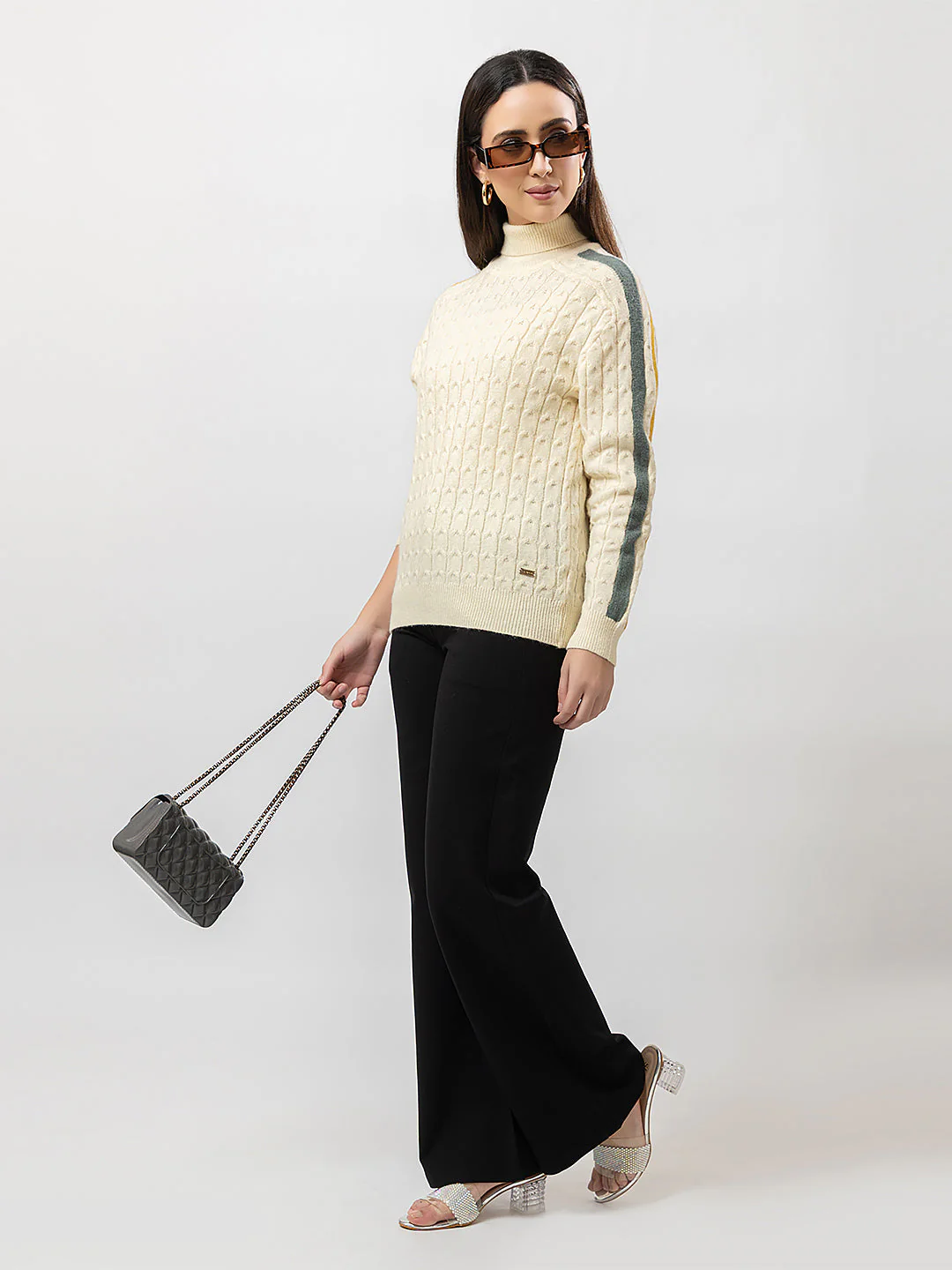Women's High-Neck Knitted Sweater - Image 7