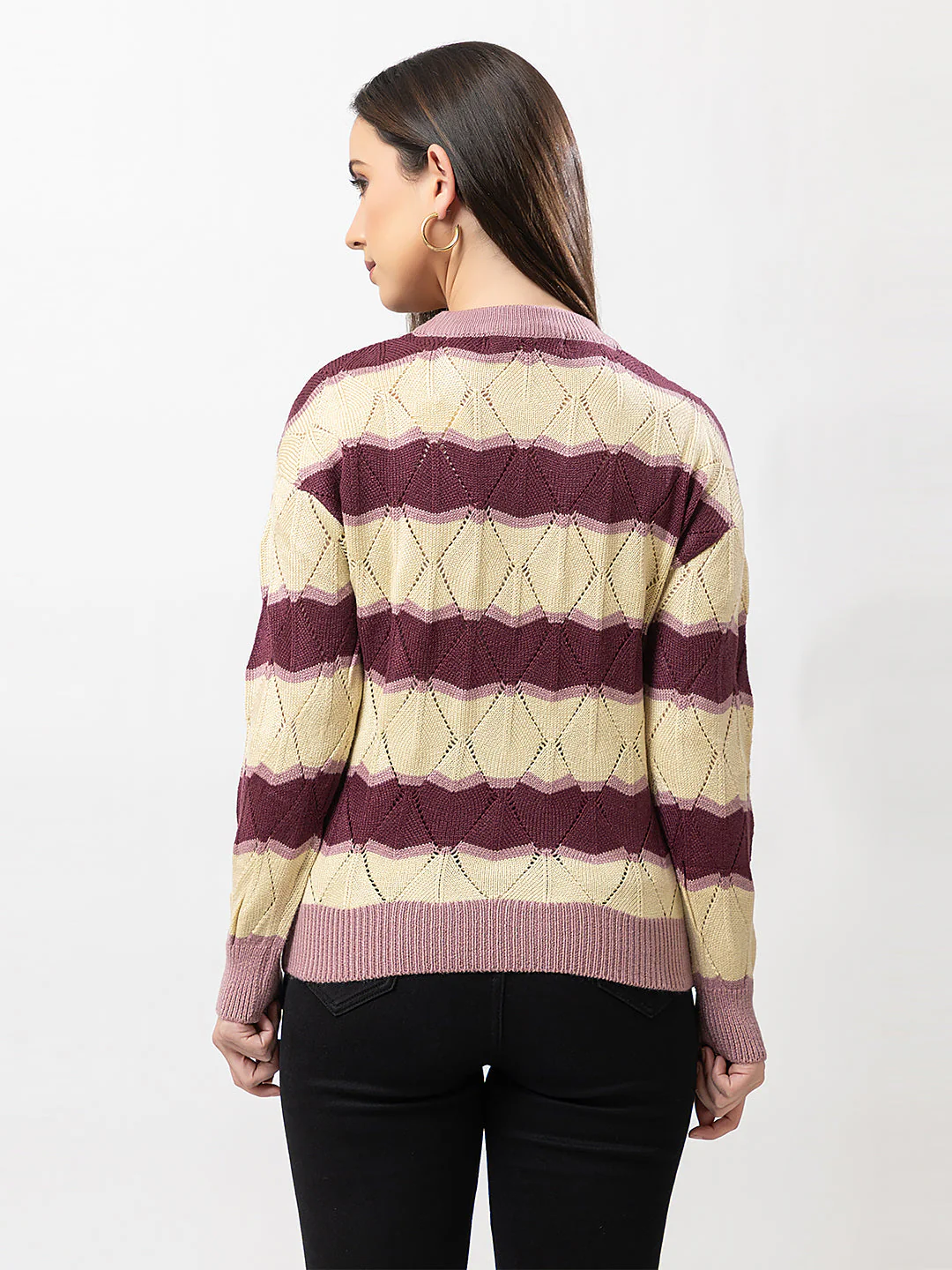 Women's Crew-Neck Striped Sweater - Image 4