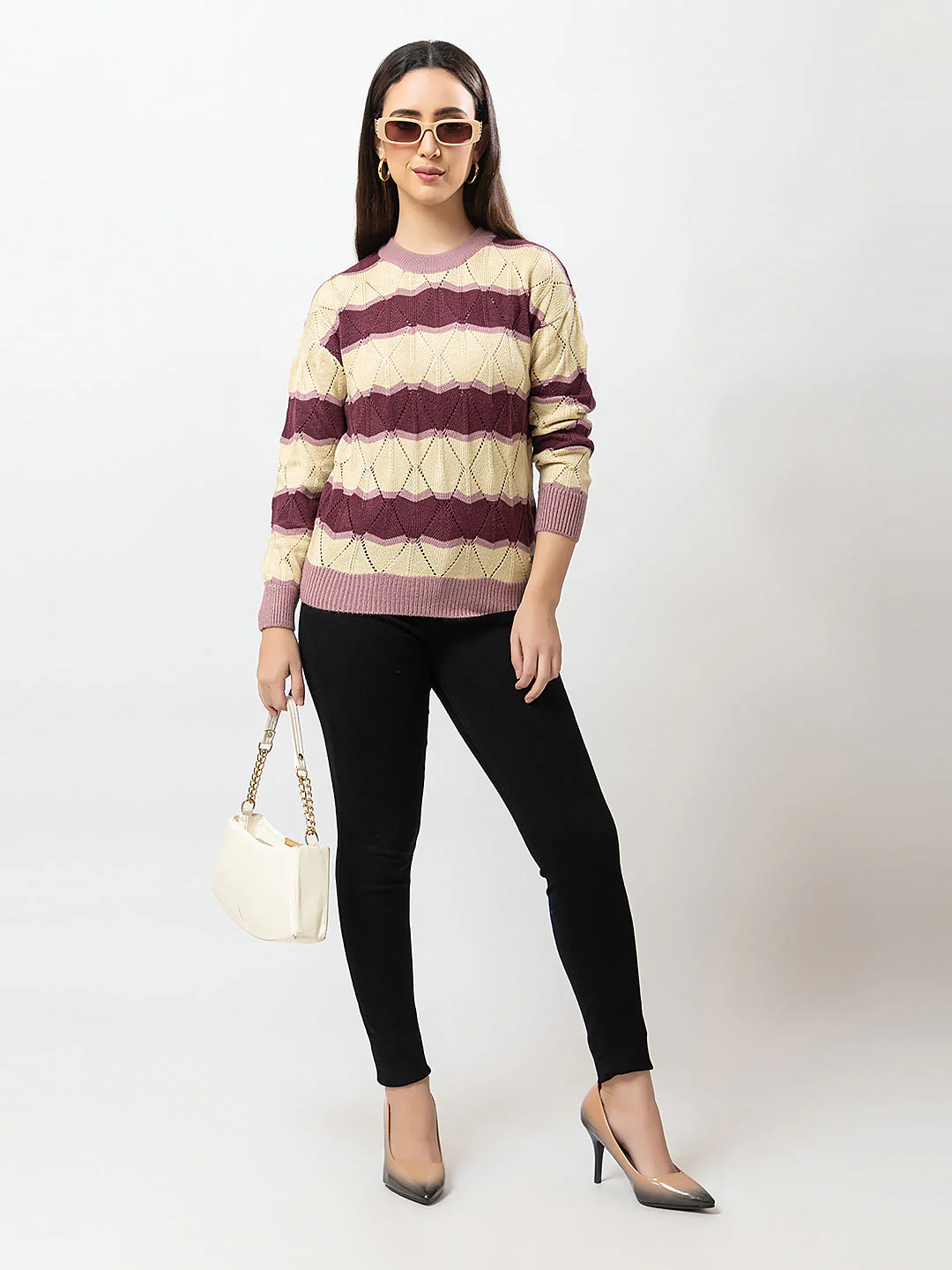 Women's Crew-Neck Striped Sweater - Image 6
