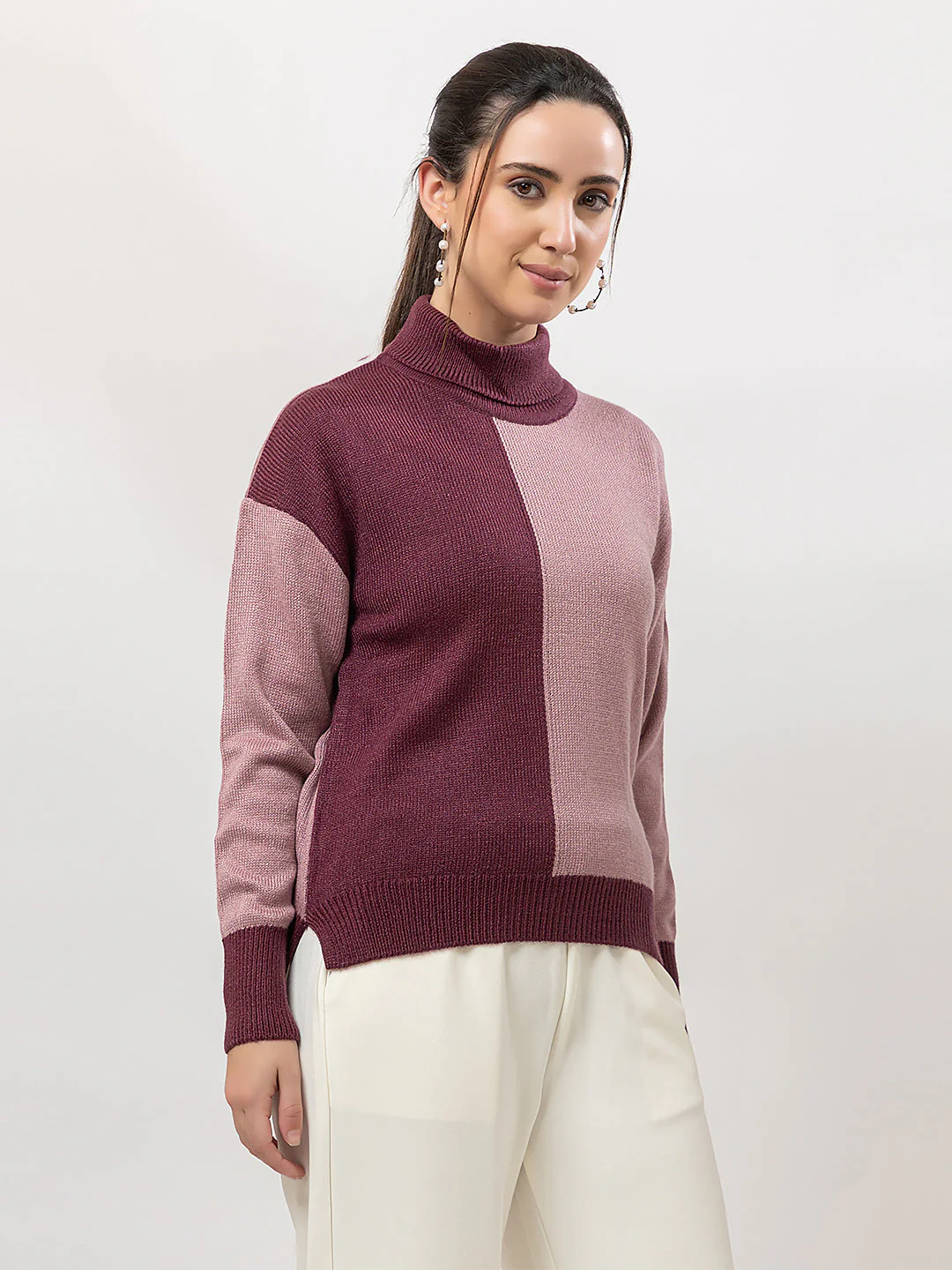 Women's Duo-Colour Full Sweater