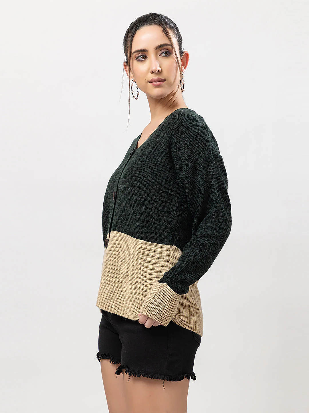 Women's Duo-Colour Cozy Cardigan - Image 2