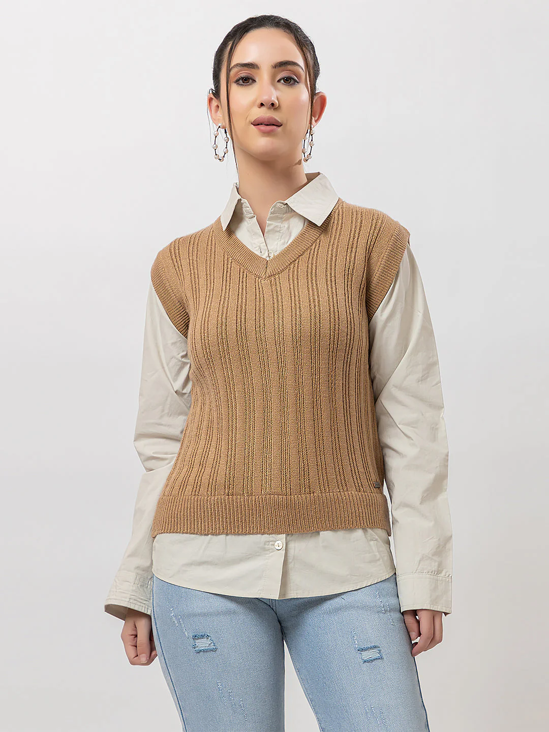 Women's Cable-Knit Half Sweater