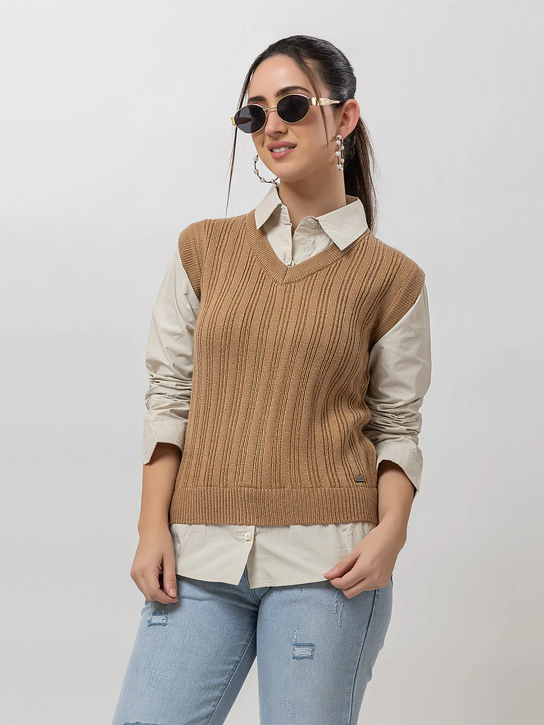 Women's Cable-Knit Half Sweater - Image 4