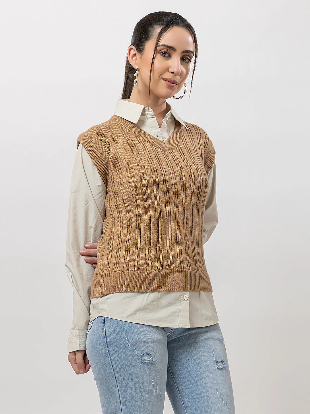 Women's Cable-Knit Half Sweater - Image 5