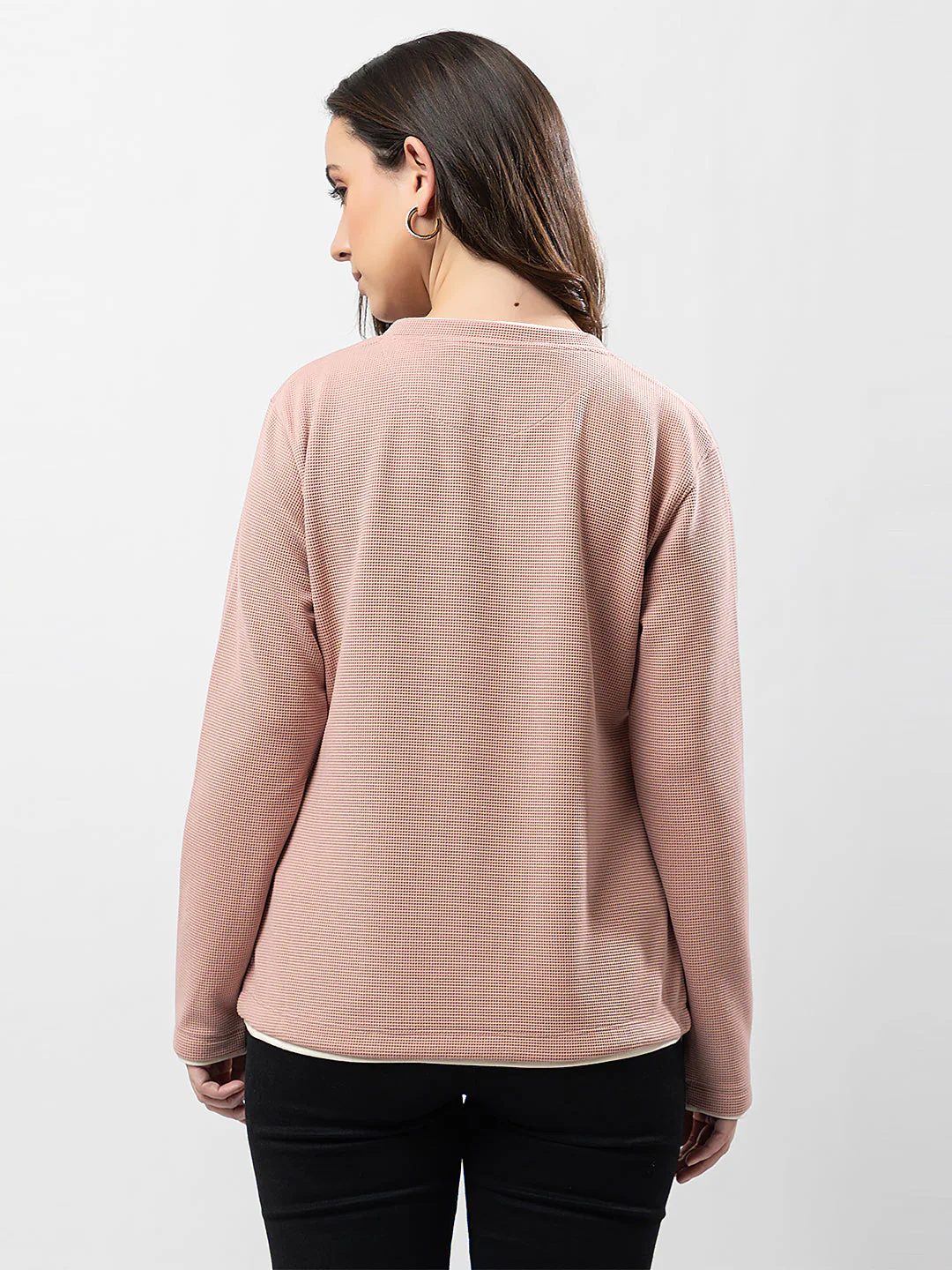 Women's Henley Neck Sweatshirt - Image 4