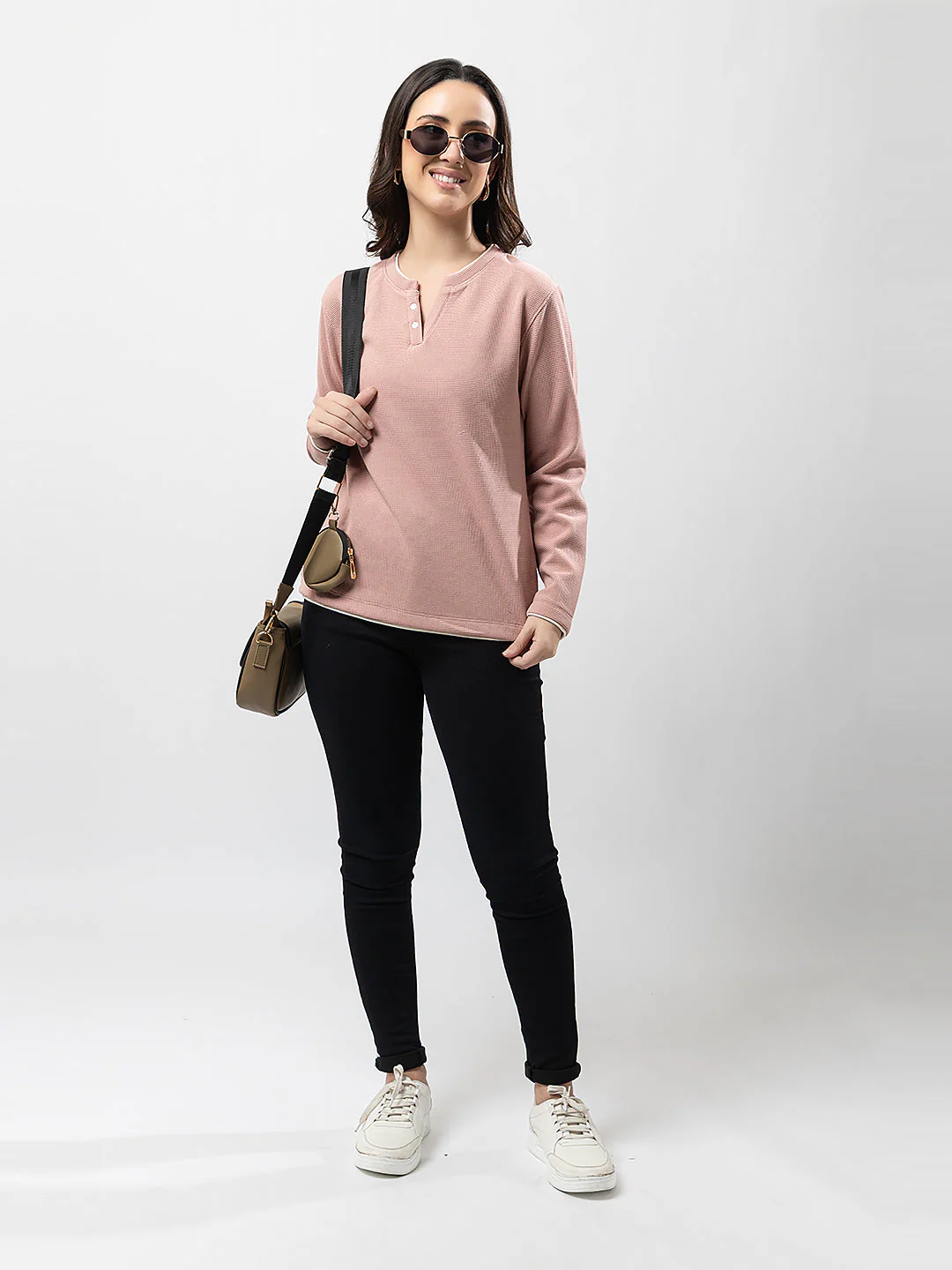 Women's Henley Neck Sweatshirt - Image 6