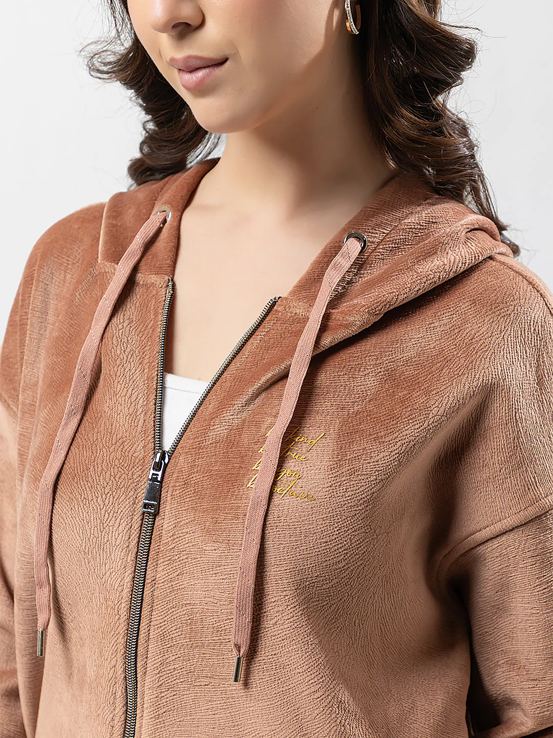 Women's Hooded Zipper Sweatshirt - Image 6