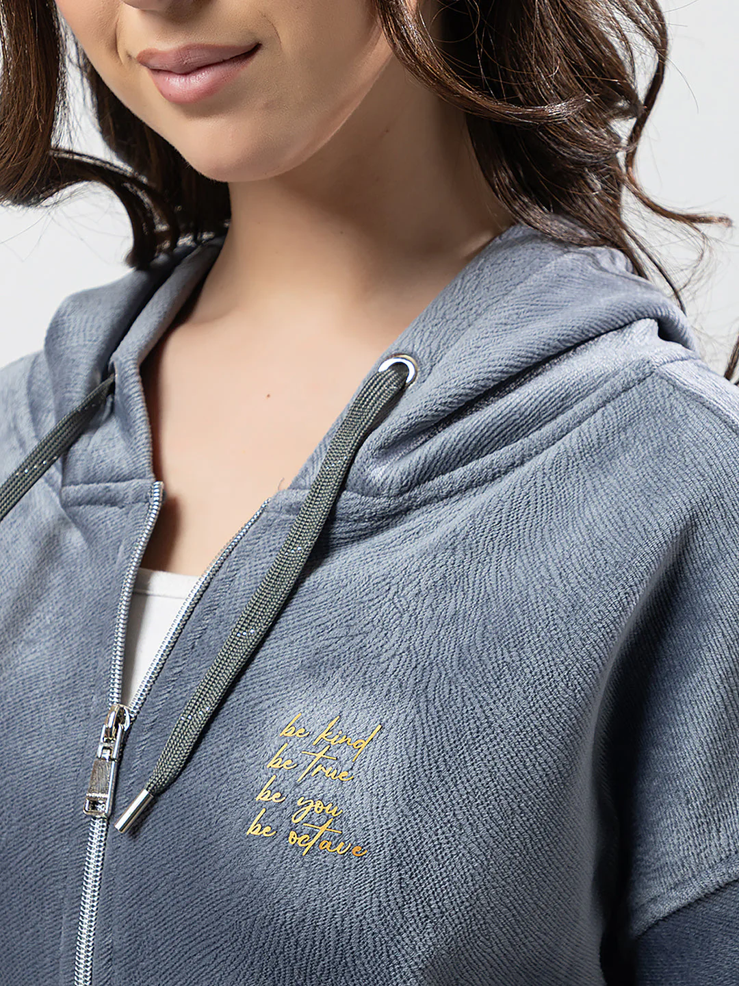 Women's Hooded Zipper Sweatshirt - Image 5