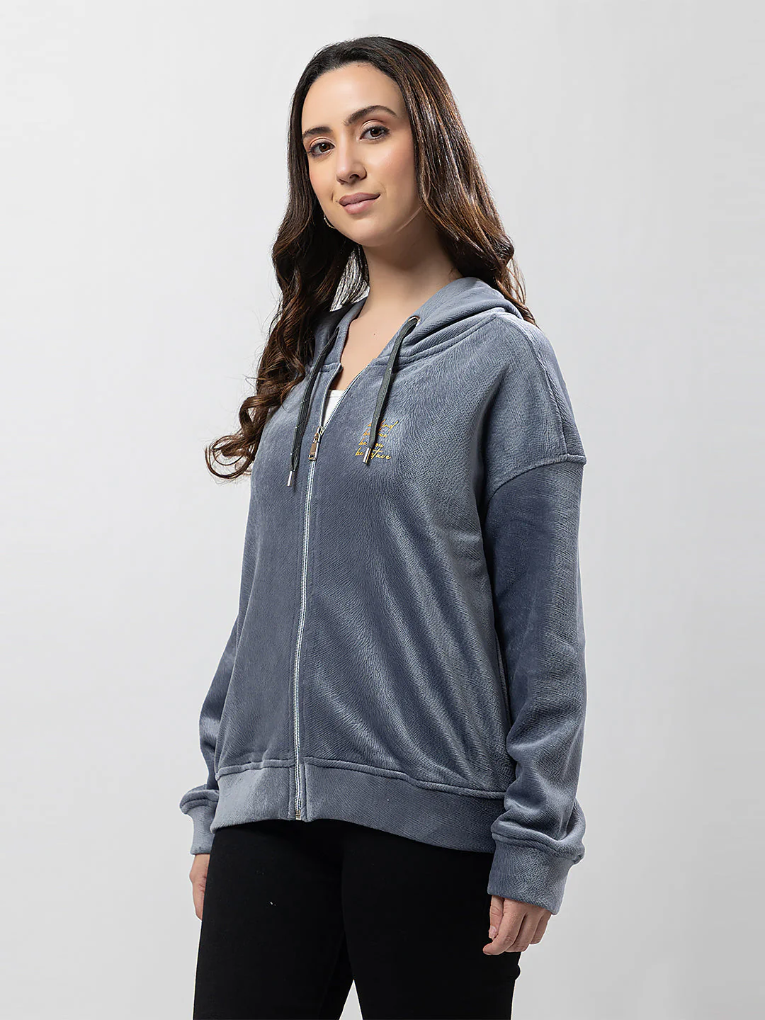 Women's Hooded Zipper Sweatshirt - Image 6
