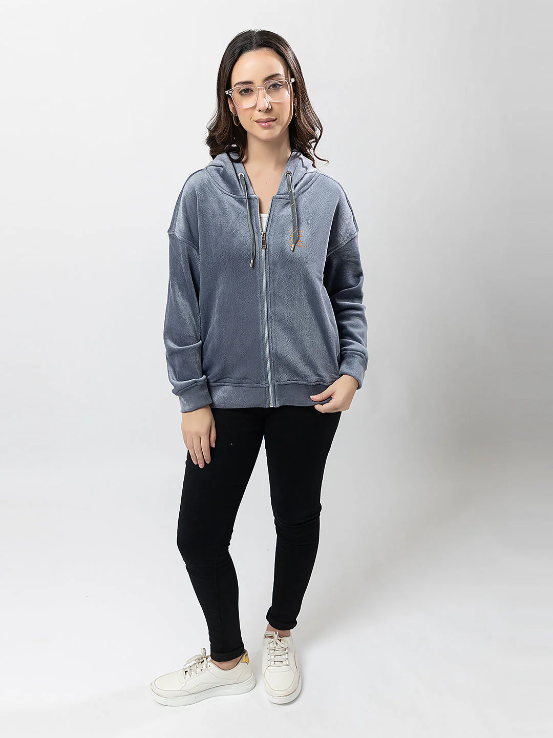 Women's Hooded Zipper Sweatshirt - Image 7