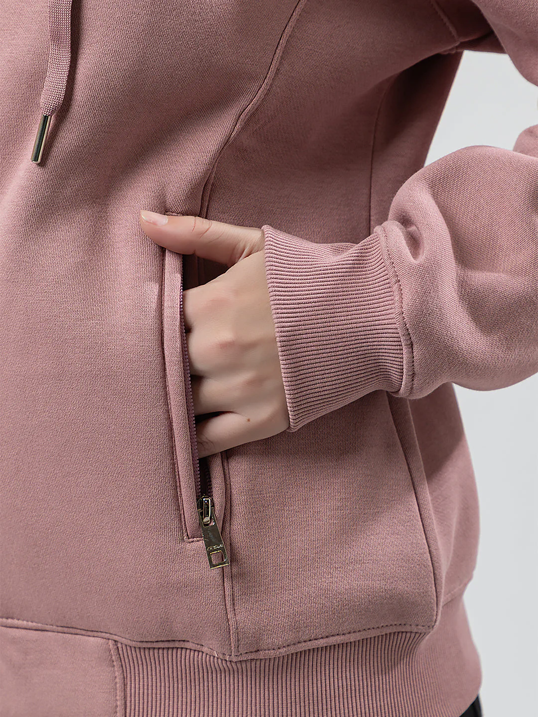 Women's Hooded Zipper Sweatshirt - Image 4