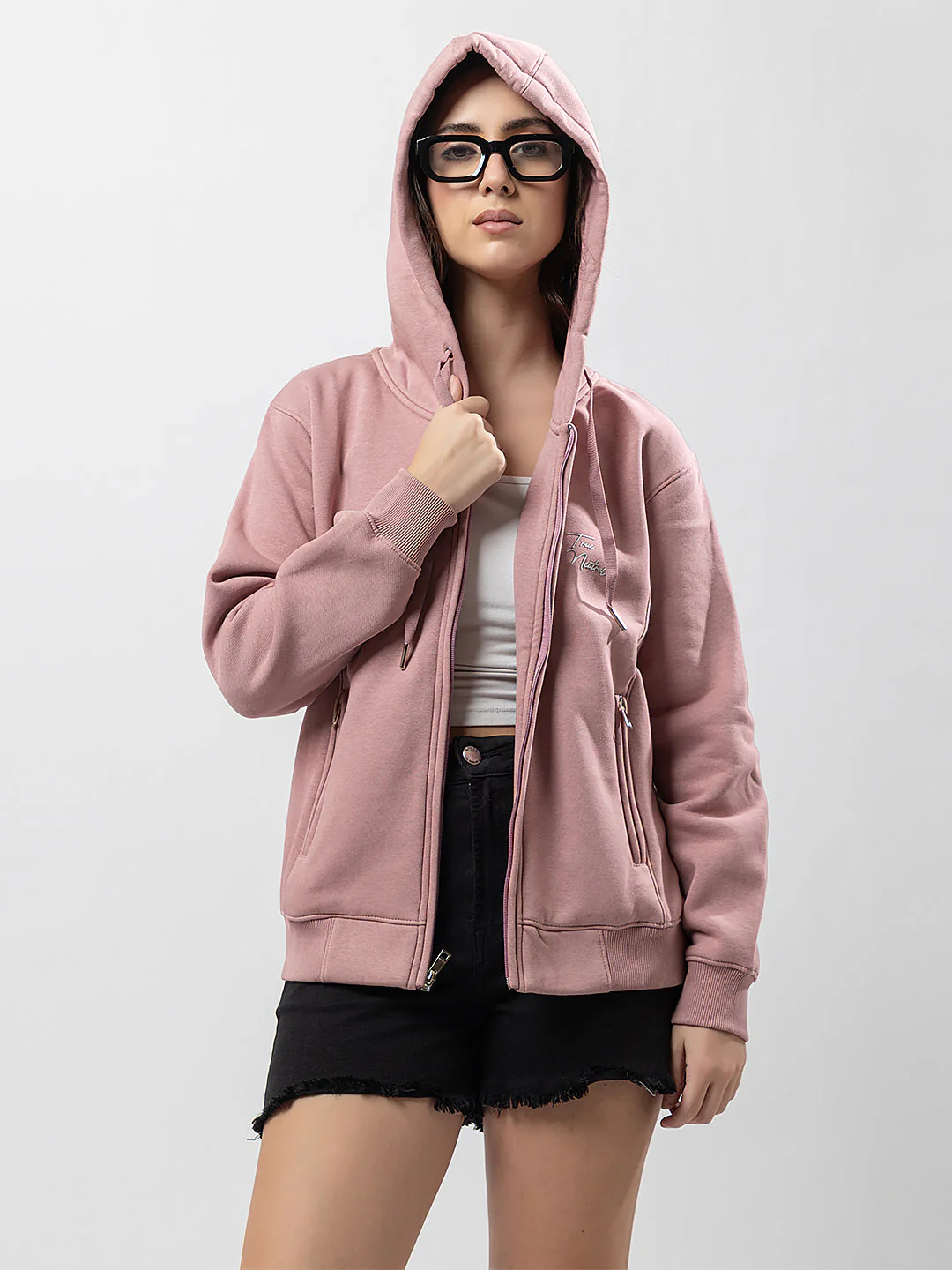 Women's Hooded Zipper Sweatshirt - Image 6