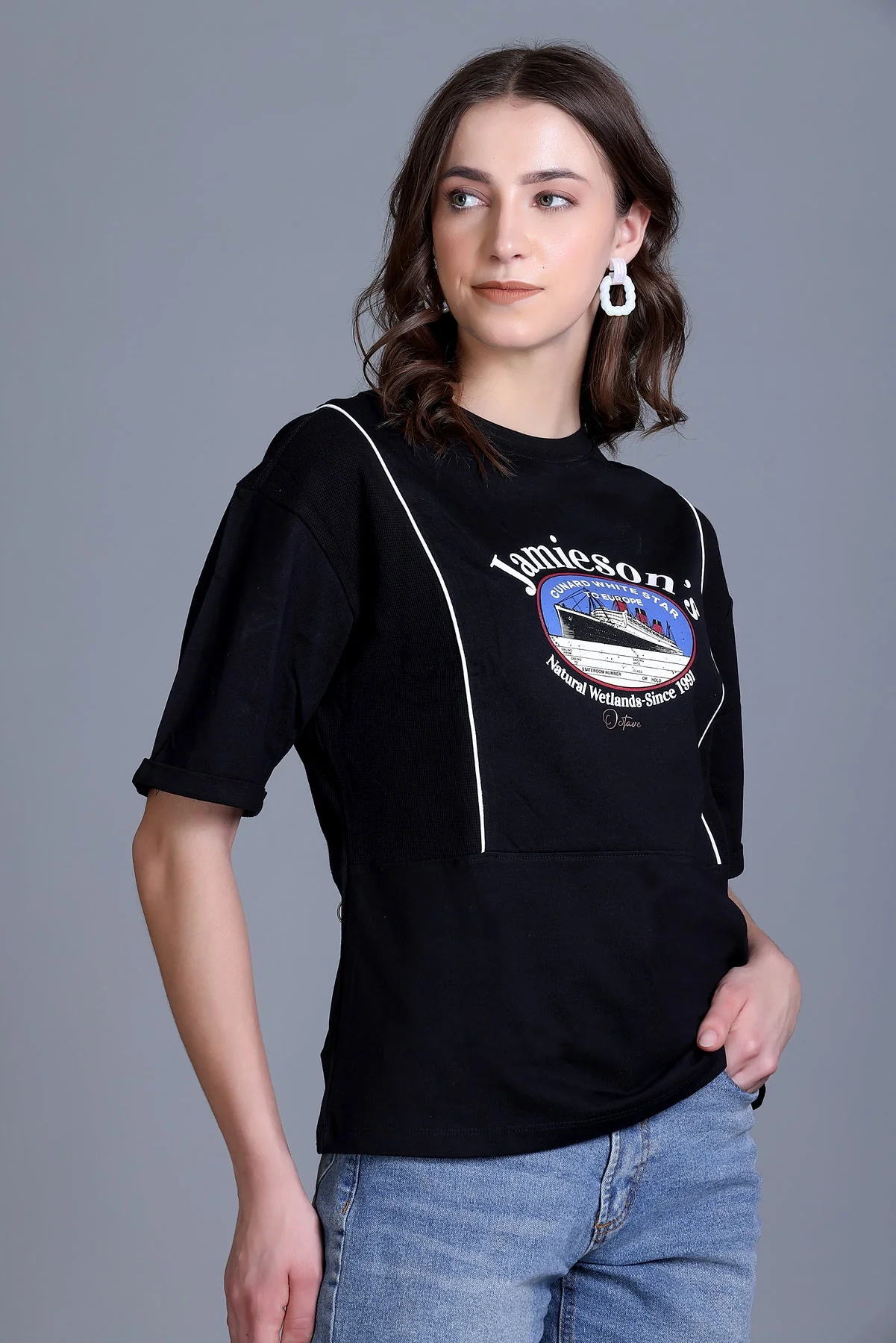 Women's Round-Neck Graphic Tee - Image 2
