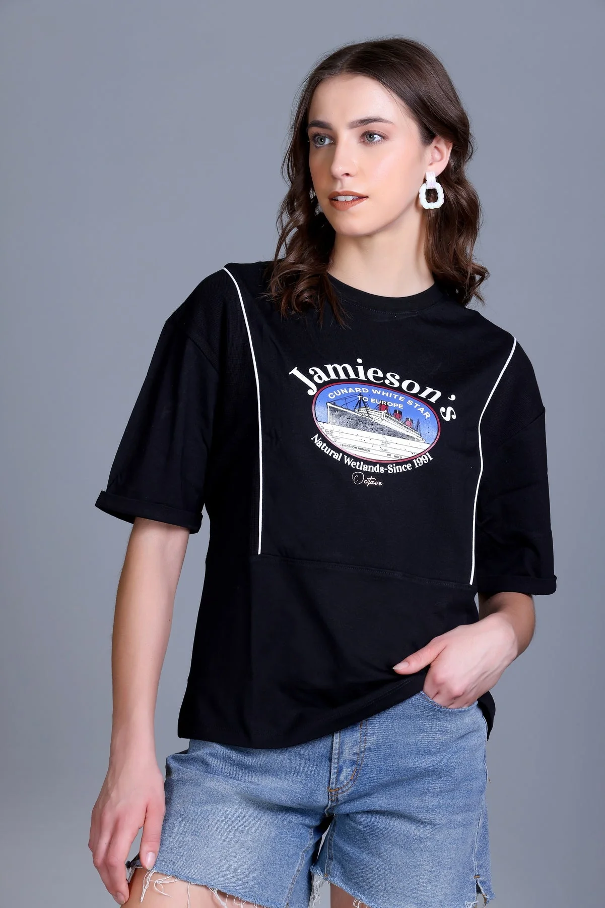 Women's Round-Neck Graphic Tee - Image 3